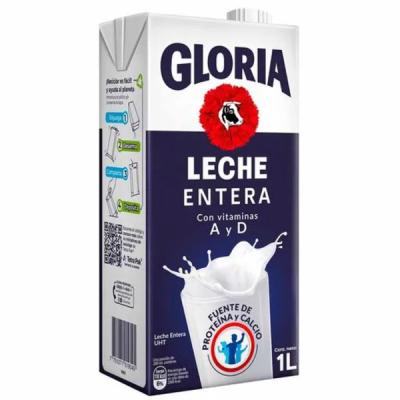 Leche GLORIA UHT entera en caja 1L