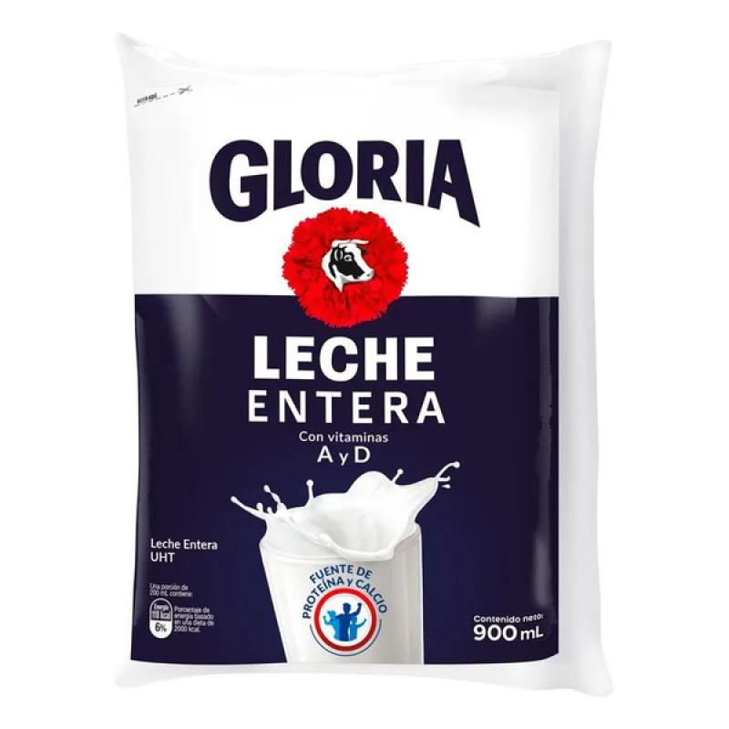 Leche GLORIA UHT entera en bolsa 900ml